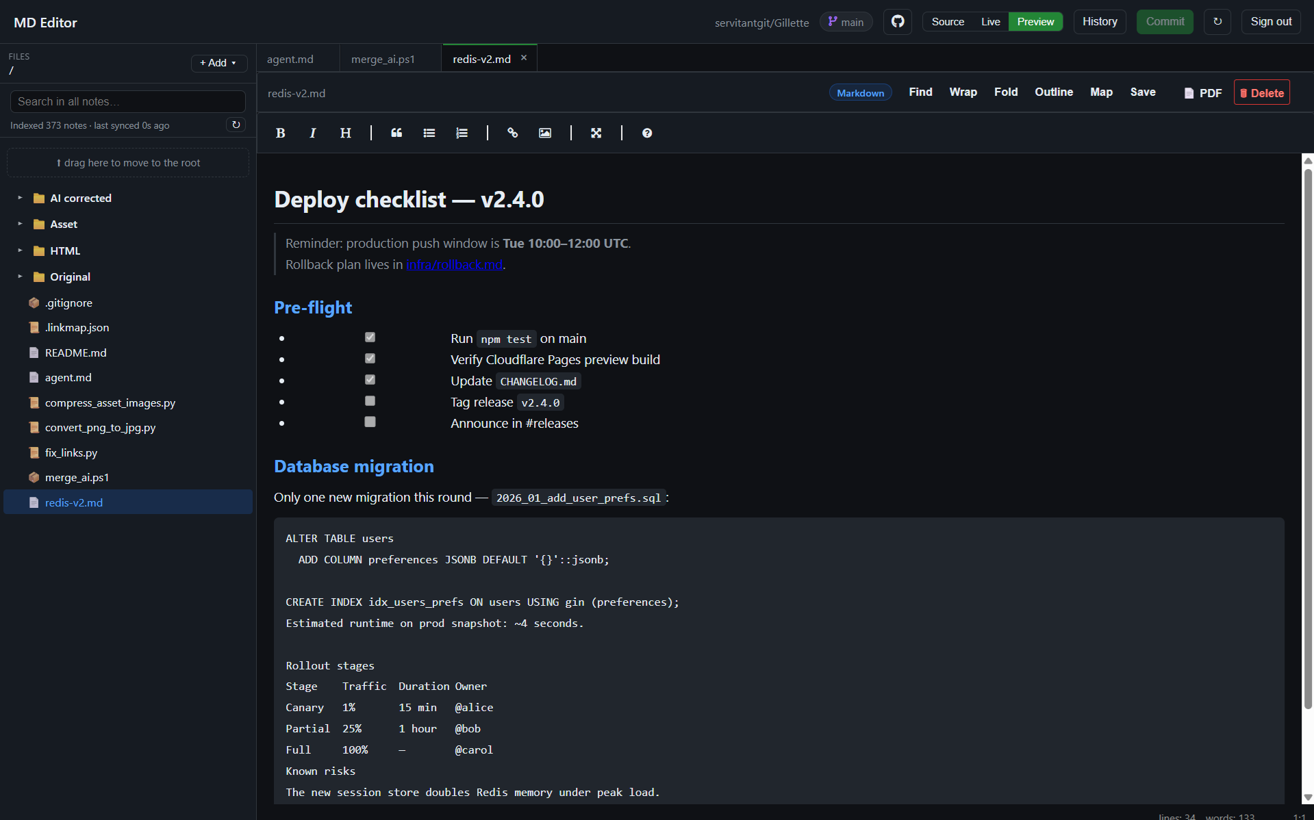 MD Editor interface